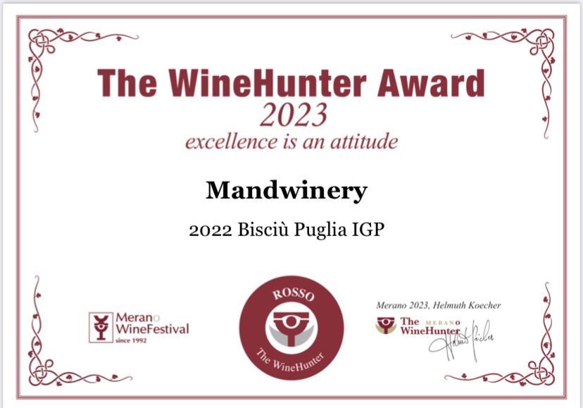 WineHunter Award per Mandwinery