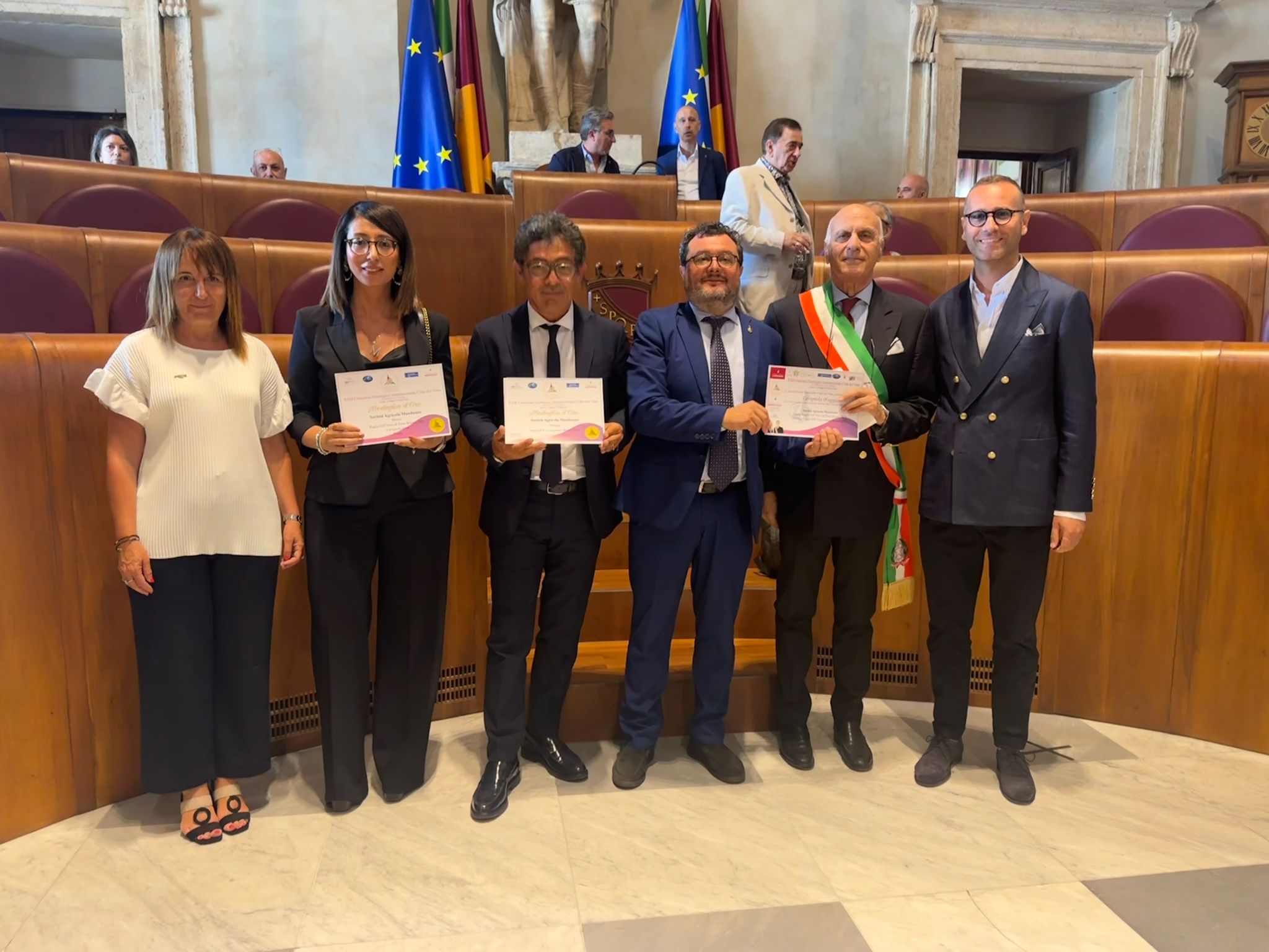 Doppia medaglia d’oro per la Mandwinery in Campidoglio a Roma